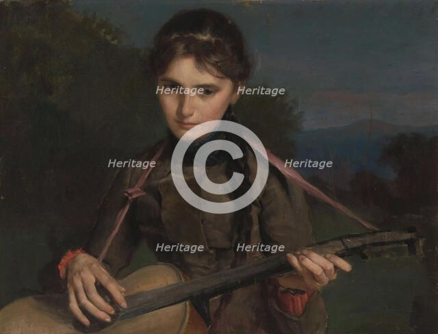 The guitar player, 1888. Creator: Balmer, Wilhelm (1865-1922).