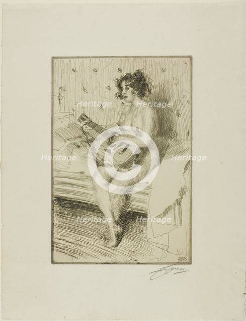 The Guitar-Player, 1900. Creator: Anders Leonard Zorn.
