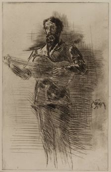 The Guitar Player (M.W. Ridley), 1875. Creator: James Abbott McNeill Whistler