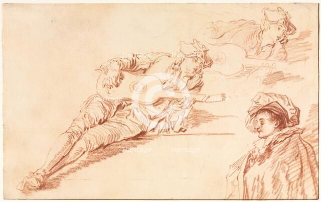 The Guitarist, 1720s. Creator: Jean-Baptiste Pater (French, 1695-1736).