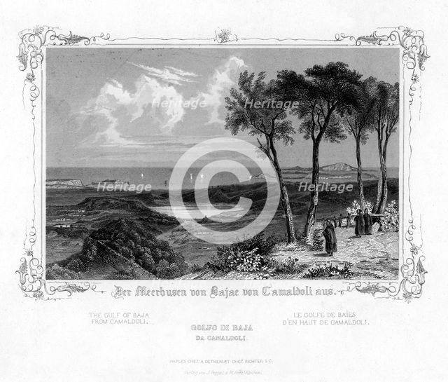 The Gulf of Baja from Camaldoli, Italy, 19th century. Artist: J Poppel