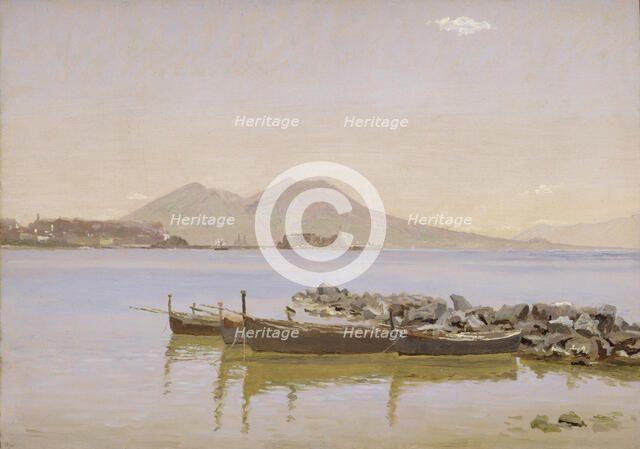 The Gulf of Naples with Vesuvius in the Background, 1838-1839. Creator: Christen Købke.