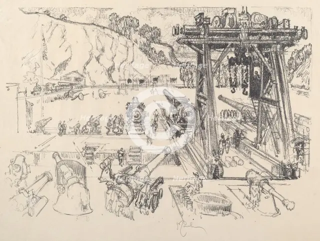 The Gun-Testing Ground, 1917. Creator: Joseph Pennell.