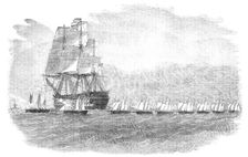 The Gun-Boat Flotilla off Portland - sketched by Lieutenant Montagu O'Reilly, 1856. Creator: Unknown