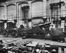 The gun carriage works, Cunard Engine Works, Derby Road, Kirkdale, Liverpool, January 1918. Artist: H Bedford Lemere