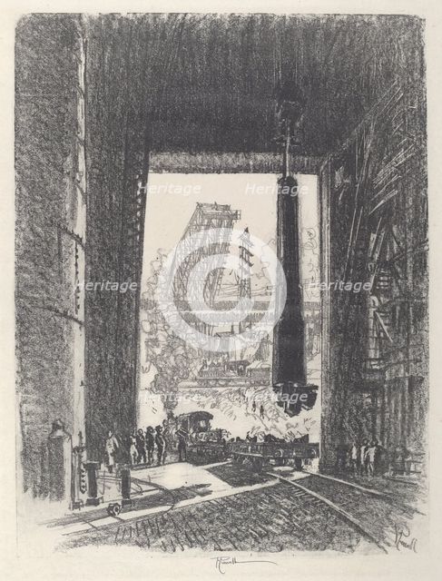 The Gun Pit, No.I, 1917. Creator: Joseph Pennell.