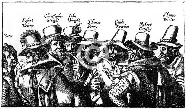 The Gunpowder Plotters, early 17th century, (1910). Artist: Unknown