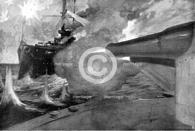The guns of a Japanese battleship, Russo-Japanese War, 1904. Artist: Unknown