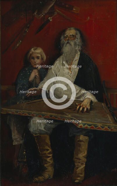 The Gusli Player. Artist: Ryabushkin, Andrei Petrovich (1861-1904)