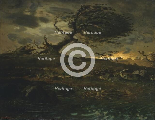 'The gust of wind', 1871-3. Artist: Jean Francois Millet.