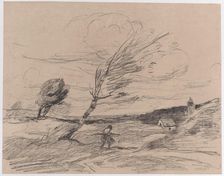 The Gust of Wind (Le Coup de Vent), 1871. Creator: Jean-Baptiste-Camille Corot