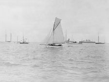 The gaff cutter Wigeon under sail, 1910. Creator: Kirk & Sons of Cowes