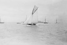 The gaff cutter Wigeon under sail, 1910. Creator: Kirk & Sons of Cowes