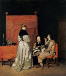 The Gallant Conversation (The Paternal Admonition), ca 1654. Creator: Ter Borch, Gerard, the Younger (1617-1681)