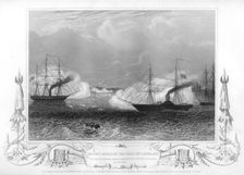 The gallant affair of the Hecla and Arrogant 1854 (1857).Artist: H Bibby