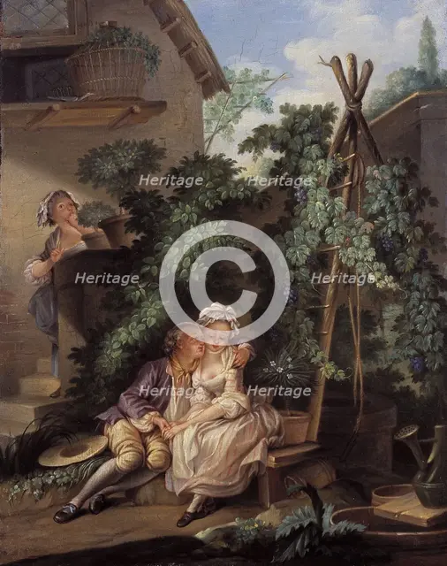 The gallant gardener, c1770. Creator: Ecole Francaise.
