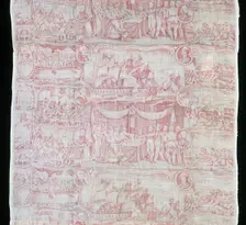 The Gallant Decatur and His Brave Tars Capturing the Algerine Admiral (Furnishing Fabric), c. 1820. Creator: Unknown