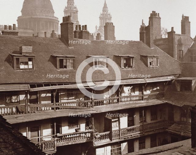 The Galleries  of The Oxford Arms, Warwick Lane, looking from Warwick Lane, c1875. Creator: Alfred & John Bool.