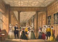 The Gallery at Hatfield House, Hertfordshire, pub. 1838. Creator: Joseph Nash (1809-78)