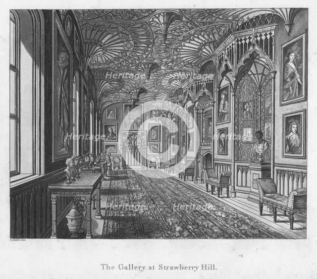 'The Gallery at Strawberry Hill', c1792.  Artist: Unknown.