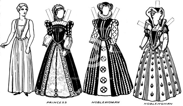 'The Gallery of Costume: Dresses Worn in the Days When Queen Mary Reigned', c1934. Artist: Unknown.