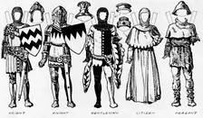 The Gallery of Costume: Dresses Worn in the Last Years of Edward III's Reign c1934