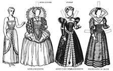 The Gallery of British Costume: Dress Worn in the Late Sixteenth Century c1934