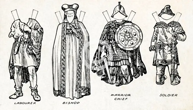 'The Gallery of British Costume: How The People Dressed in Anglo-Saxon Times', c1934. Artist: Unknown.
