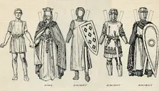 The Gallery of British Costume: Types of Dress in Early Plantagenet Times c1934