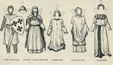 The Gallery of British Costume: Types of Dress in Early Plantagenet Times c1934
