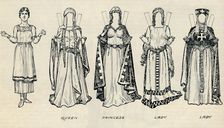 The Gallery of British Costume: Types of Dress in Early Plantagenet Times c1934