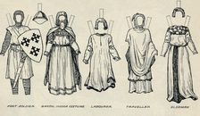 The Gallery of British Costume: Types of Dress in Early Plantagenet Times c1934