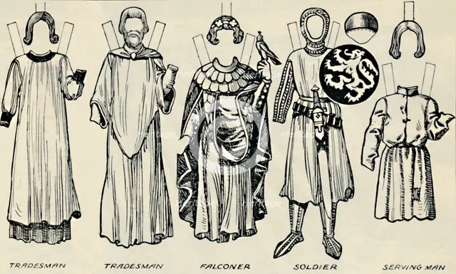 'The Gallery of British Costume: What Men and Women Wore In Henry III's Time', c1934. Artist: Unknown.