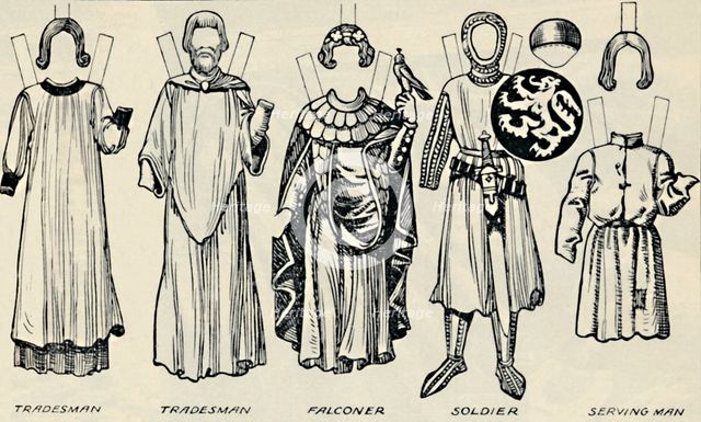 'The Gallery of British Costume: What Men and Women Wore In Henry III's Time', c1934. Artist: Unknown.