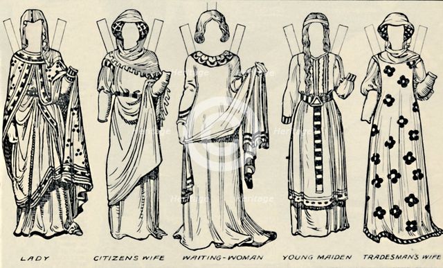'The Gallery of British Costume: What Men and Women Wore In Henry III's Time', c1934. Artist: Unknown.