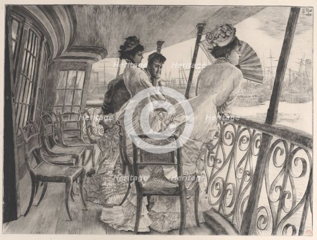 The Gallery of H.M.S. Calcutta (Souvenir of a Ball on Shipboard) (La galerie du "Calcutta"..., 1876. Creator: James Tissot.