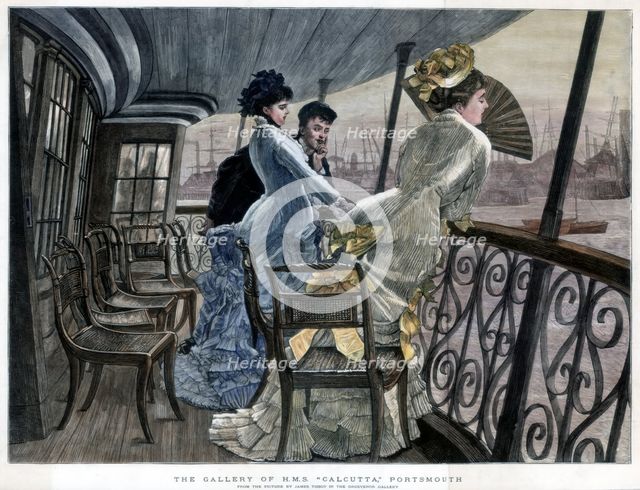 The Gallery of H M S Calcutta, Portsmouth, c1850-1900.Artist: James Tissot