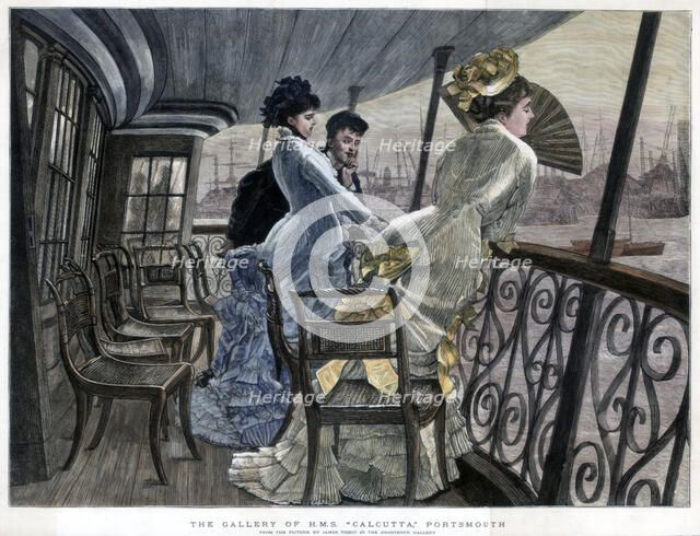 The Gallery of H M S Calcutta, Portsmouth, c1850-1900.Artist: James Tissot