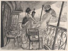 The Gallery of H.M.S. Calcutta (Souvenir of a Ball on Shipboard) (La galerie du "Calcutta"..., 1876. Creator: James Tissot