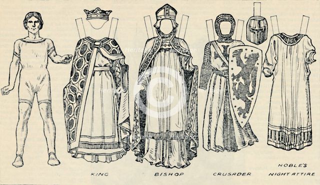 'The Gallery of Historic Costume: The Dresses Worn in the Days of Richard I', c1934. Artist: Unknown.