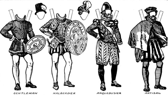 'The Gallery of Historic Costume: Some of the Dresses Worn in Elizabeth's Reign', c1934. Artist: Unknown.