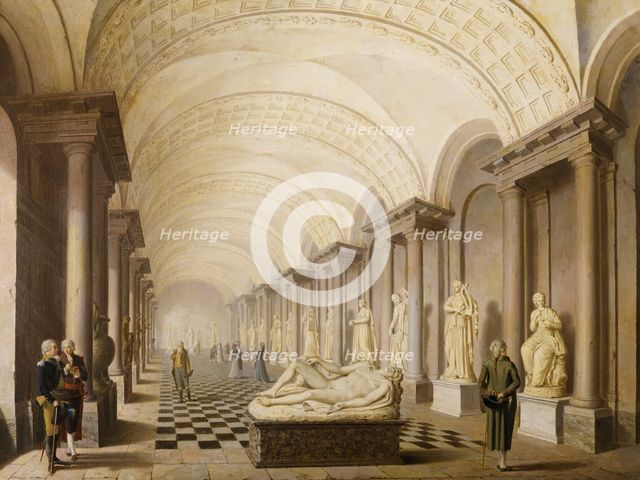The Gallery of the Muses, in the Royal Museum at the Royal Palace, Stockholm, 1796. Creator: Per Hillestrom.