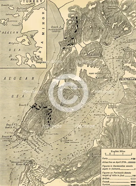 'The Gallipoli Campaign', First World War, 1915, (c1920). Creator: Unknown.