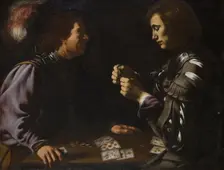 The Gamblers or Card Players, painting by Antiveduto Grammatica in Apsley House, London. Artist: Patricia Payne