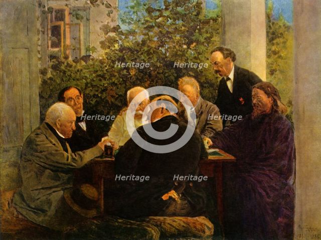'The Game of Cards', late 19th-early 20th century, (1965).  Creator: Vladimir Makovsky.