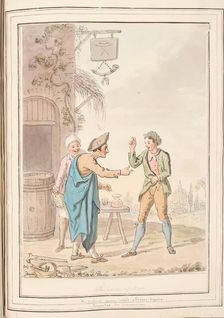 The Game of Moro, leaf from A Collection of Dresses by David Allan Mostly from Nature 1776. Creator: David Allan