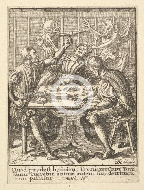 The Gamesters, from the Dance of Death, 1651. Creator: Wenceslaus Hollar.