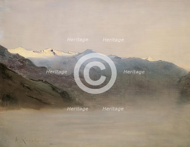 The Gastein valley in the fog, 1877. Creator: Anton Romako.