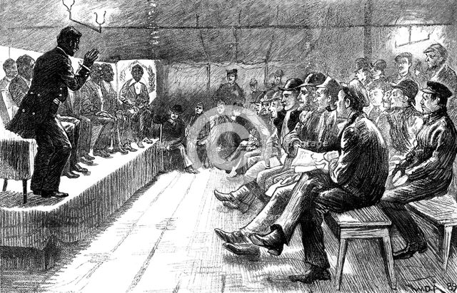 The Gasworkers’ Strike: Christmas Eve entertainment for gas stokers, 1890. Creator: Unknown.