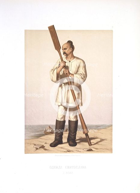The garment of Grand Prince Sviatoslav I of Kiev, 1877. Artist: Strekalov, Stepan Stepanovich (1813-1893)